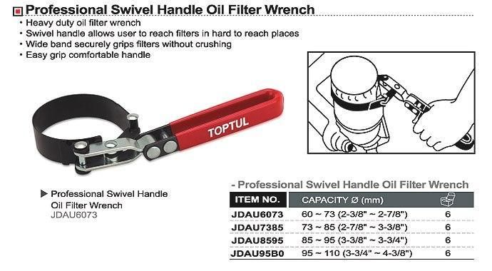 Съемник масляного фильтра ленточный TOPTUL 73-85 мм JDAU7385 1013897553 фото