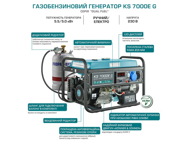 Газобензиновый генератор KS 7000E G 13 фото