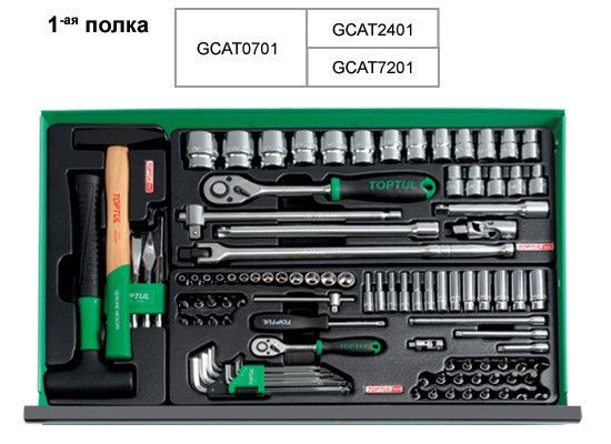 Ящик для СТО с инструментом TOPTUL (Pro-Line) 3 секции 157 ед. GCAZ0011 1013900837 фото