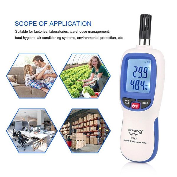 Термогігрометр цифровий Bluetooth 0-100%, -20-70 °C WINTACT WT83B 1120632067 фото